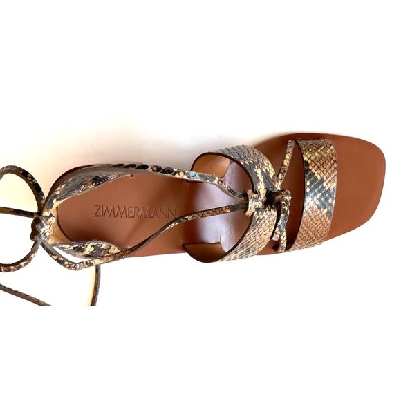Zimmermann Tan Snakeskin Strappy Sandals - Picture 11 of 11